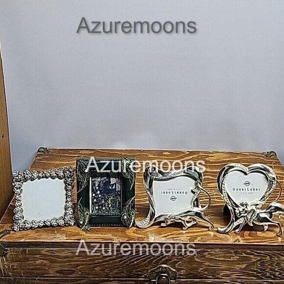 Vintage Collection Set of 4 Ornate Pic Frames w/Rhinestones And Metal Lot #6 - Picture 1 of 6